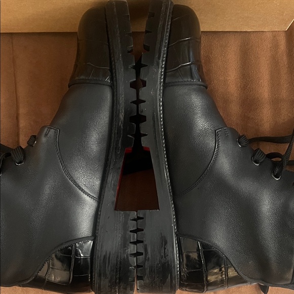 Christian Louboutin Black Embossed Leather Boots - Picture 9 of 10